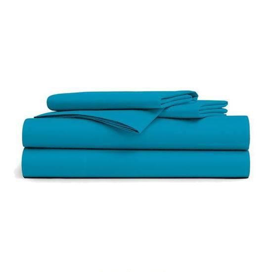 DUBLANC Drap Plat 180x290cm TURQUOISE.