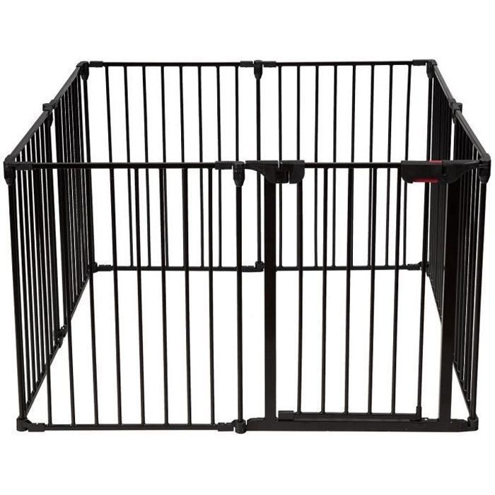 COSTWAY Barrière de Sécurité Enfant 8 Panneaux -500 CM Pare-Feu de Cheminée Noir