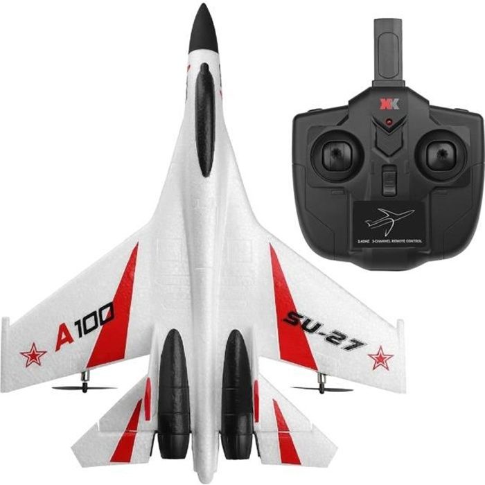 WLtoys XK A100 RC Avion 2.4Ghz 3CH RC Avion avec 6-Gyroscope, EPP Télécommande Avion, facile à Voler RC Avion pour Enfants blanc