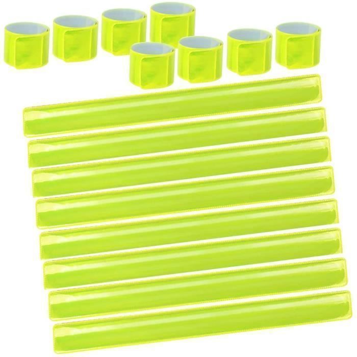 Brassard reflechissant 16PCS Bande reflechissante Enfant vélo sûr Jambe Pantalon Clip réfléchissant Haute visibilité Bras de Chevil