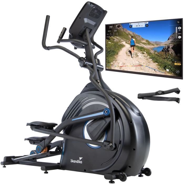 Skandika Vélo elliptique CardioCross Carbon Conqueror - Inertie 25 kg, Kinomap, 31 prog., 32 niveaux Max. 150 kg