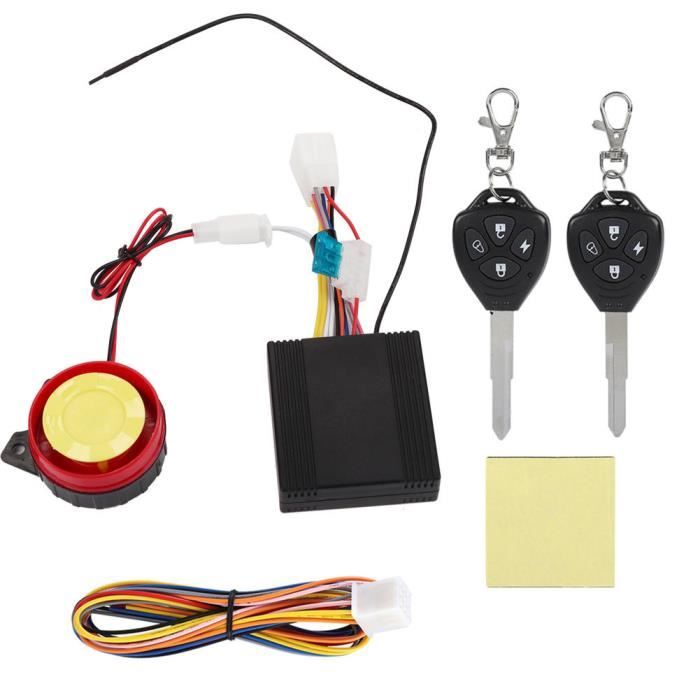 YOSOO Alarme de sécurité antivol 125Db 12V Moto Antivol Système D'alarme De Sécurité Scooter Double Scooter Télécommande