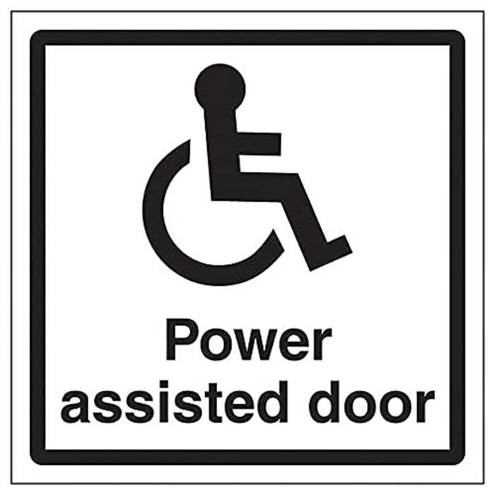 V safety - 71089AM-W - Vsafety Autocollant pour porte a assistance electrique pour personne handicapee 150 x 150 mm