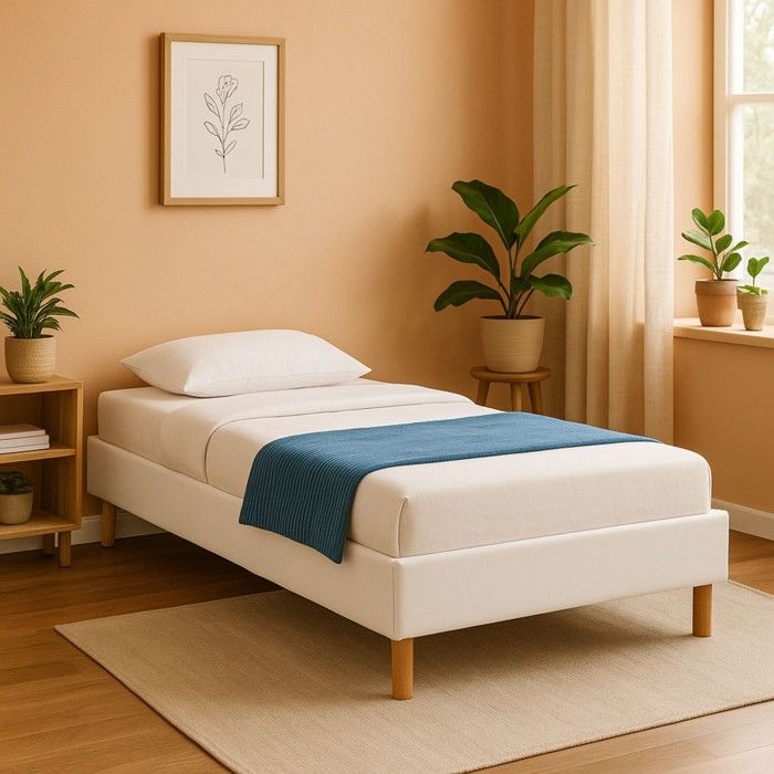 Sommier Tapissier 90x200 Blanc avec Pieds de 20 cm - 13 Lattes Confortables - SOMMIER GREGORY BLANC Sommier Tapissier 90x200 Blanc avec Pieds de 20 cm - 13 Lattes Confortables - SOMMIER GREGORY BLANC