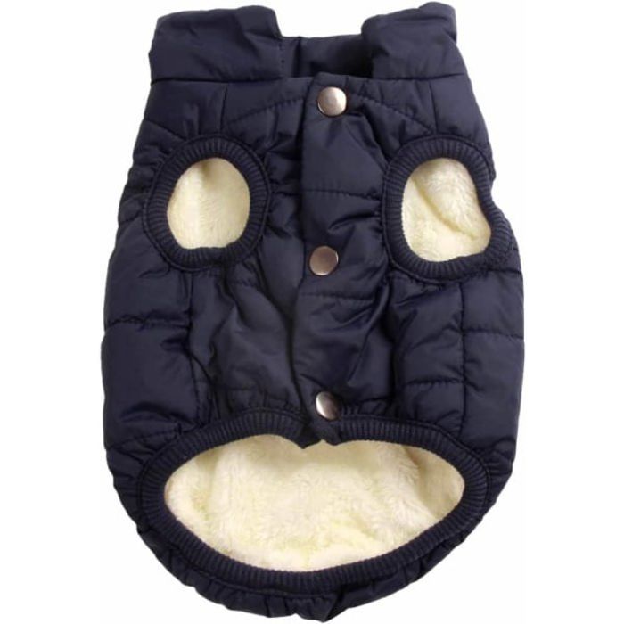 Meilleurs prix pour Manteau pour chien coupe-vent 2 paisseurs avec doublure polaire extra chaude et douce Bleu marine M VHV
