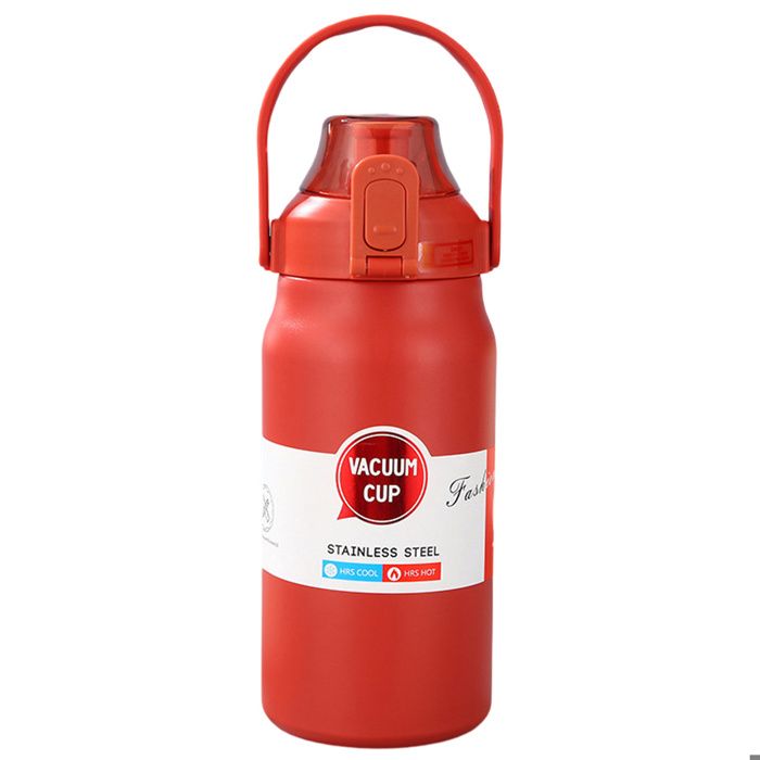 Bouteille deau - OKUMGGYJ - 12 L - Acier inoxydable 316 - Rouge - Tasse sous vide incluse