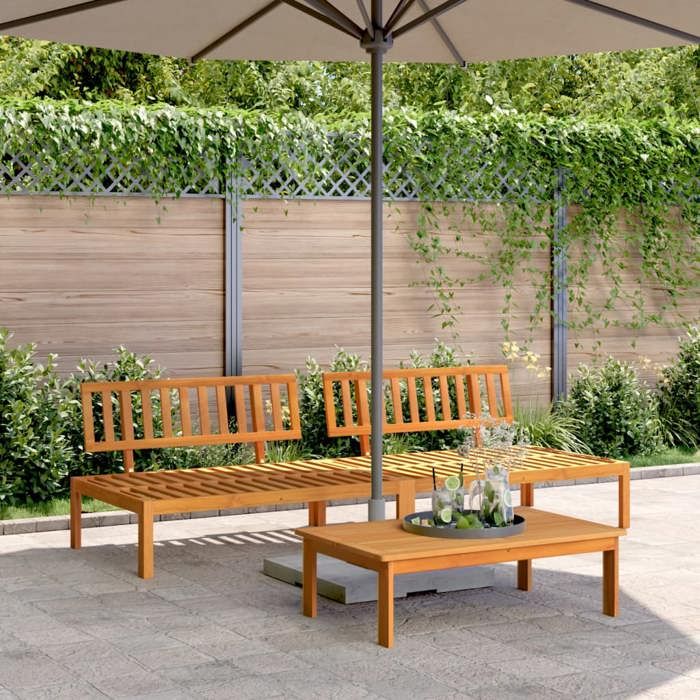 vidaXL Canapés centraux palette de jardin 2 pcs bois massif d'acacia canapé de jardin siège de jardin siège d'extérieur 3209433