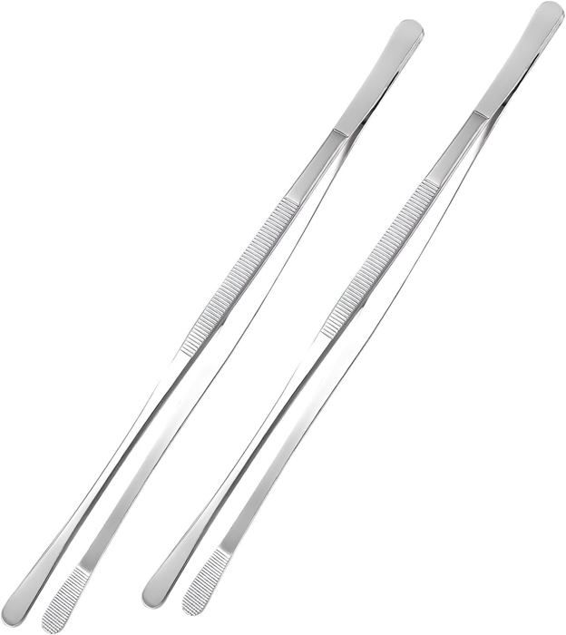 Lot De 2 Pinces Cuisine HTRTRR 30cm - Acier Inoxydable Professionnel - Pour Barbecue Et Fruits De Mer - Lave-vaissable