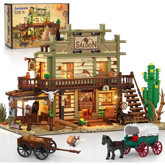 Kit de construction - INSOON - Western Saloon - 1727 pièces - LEDs intégrées - 12+