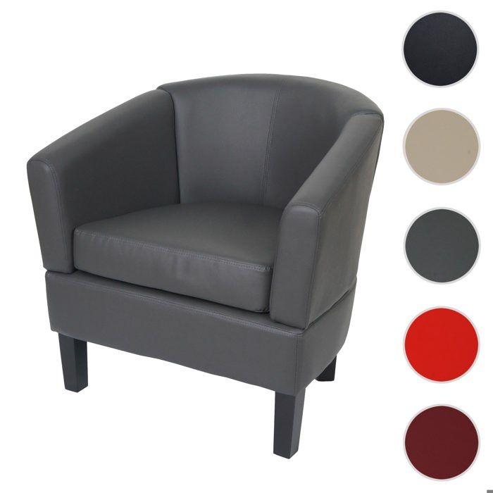 Fauteuil Lounge HWC-O17 similicuir gris