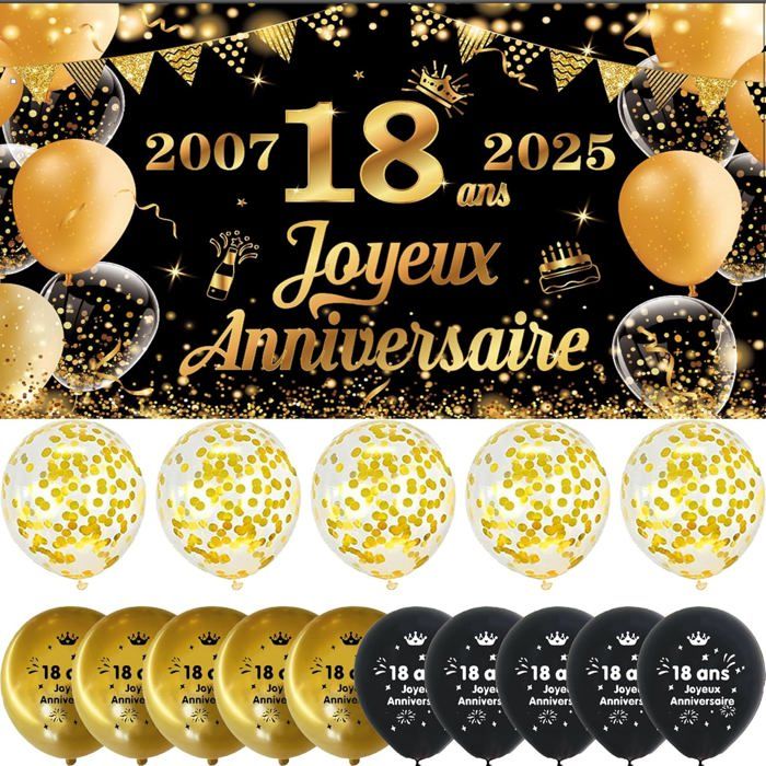 Bannière Dorée à Paillettes Extraordinaire Depuis 2010 - Décoration Anniversaire 15 Ans