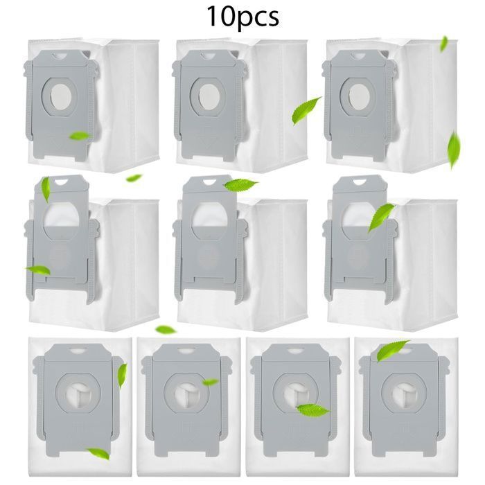 Lot De 10 Sacs Aspirateur Pour IRobot Roomba - Compatible I7, I8, J7, S9, E5 Et Autres Modèles - Filtration Renforcée - 3