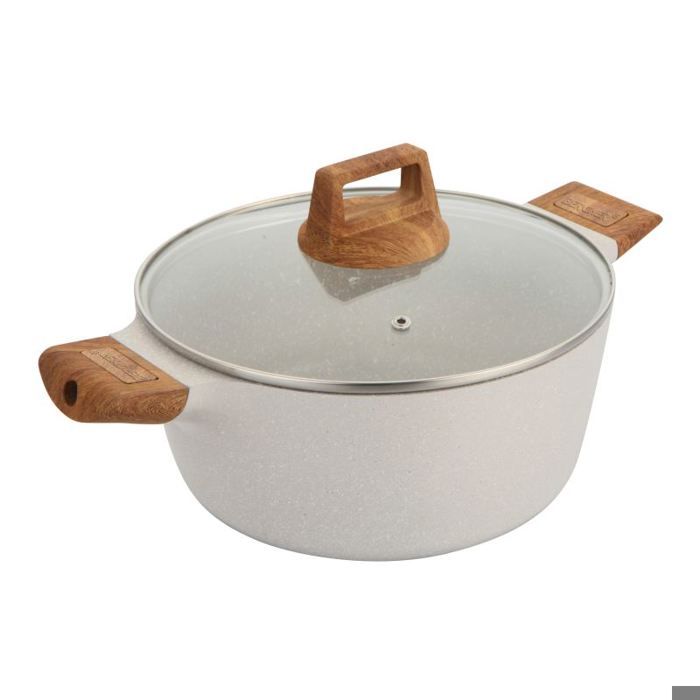 BERGNER Cocotte antiadhésive avec couvercle 28 cm Naturellement BG-30643-CR
