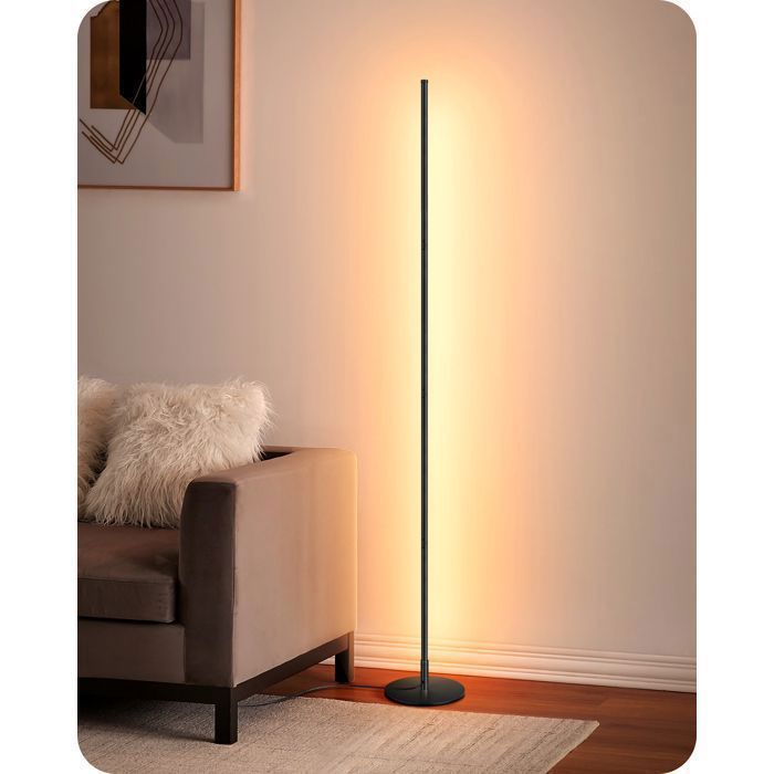 Lampadaire LED Sur Pied Salon, 147cm Dimmable Colonne Lumineuse, 3000K Blanc Chaud, Moderne