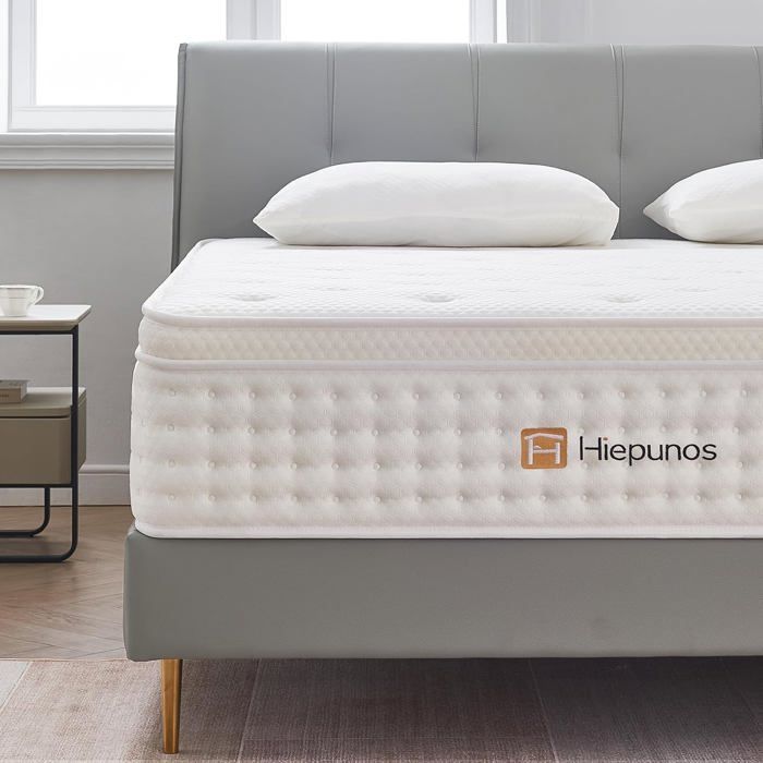 Hiepunos Matelas 80x200 cm Épaisseur 26cm Matelas à Ressorts Ensachés