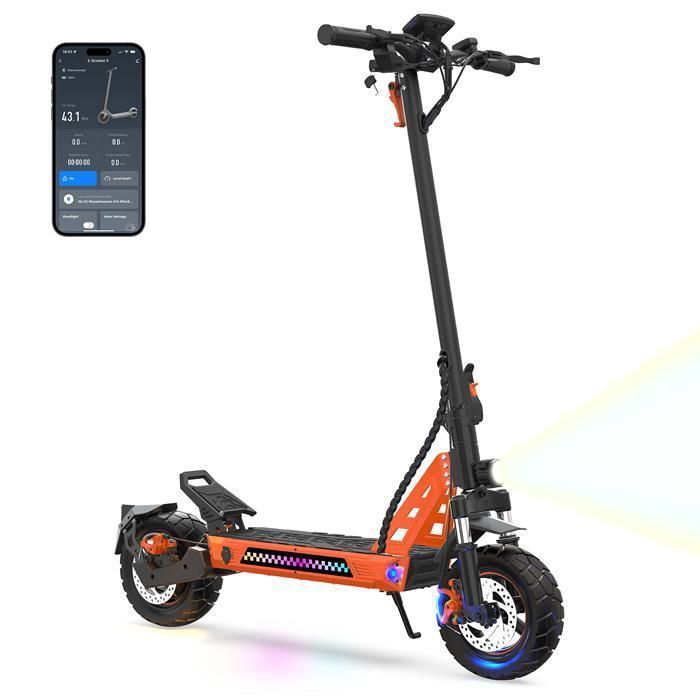 TUNO NT3 Trottinette Electrique - 1000W Avec APP - 45km/h - Autonomie 35-45km - 48V13Ah - 10 Pouces - 4 Modes