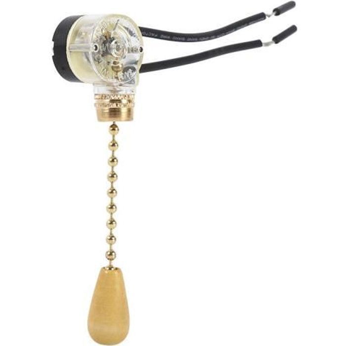 Interrupteur à tirette - Keeper - Vintage - 3A/250V - 4 pièces - Pour lampes et appliques