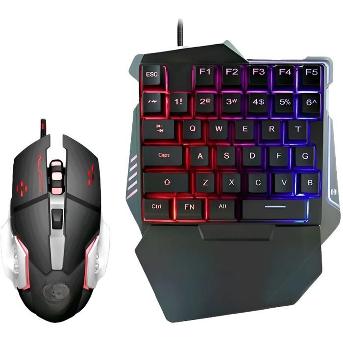 Ensemble clavier et souris 35 boutons éclairage RGB ergonomique USB noir
