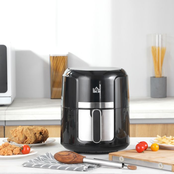 Friteuse sans huile 4 L air fryer 1300 W 12 programmes écran tactile température réglable panier antiadhésif noir - Generic