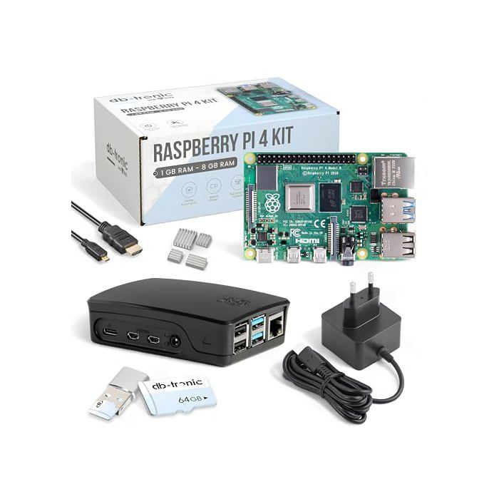 Kit de démarrage Raspberry Pi 4 - db-tronic - 4 Go RAM - Alimentation ...