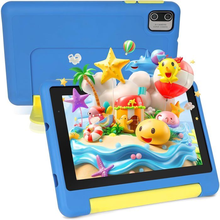 Tablette enfant - KOTSREN - Android 13 7 - 8 Go (2+6) RAM - 64 Go (+128 Go ext.) - Écran 1024x600 antichoc