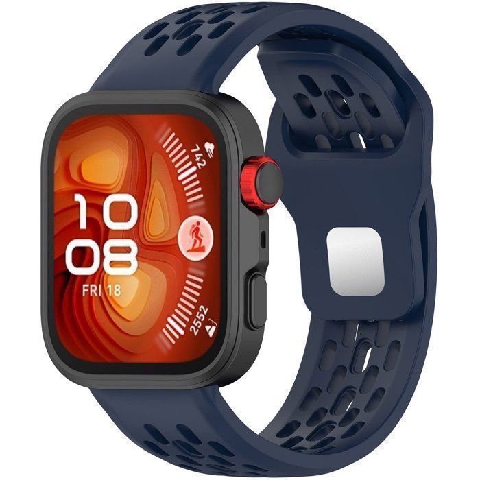 Stravo Bracelet silicone Sporty pour Huawei Watch Fit 5/5 Pro/4/4 Pro/3 – Respirant souple confortable sportif – Bleu foncé