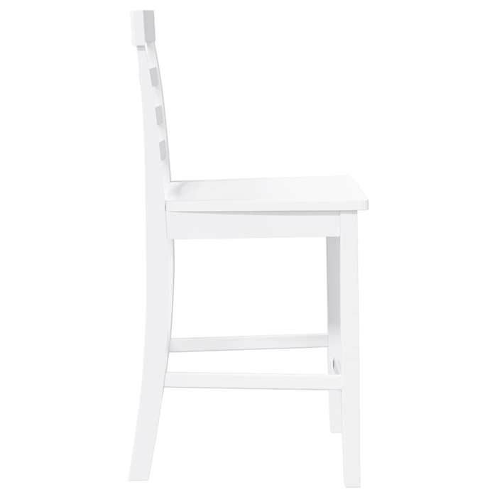 NEUF Siège Haut - chaise de bar à dos haut Tabourets de bar - (lot de 2) - Fauteuils cuisine blanc bois massif dhévéa8621