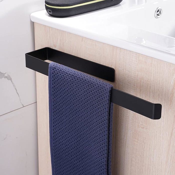 Auto-Adhésif Porte-Serviettes pour Salle De Bains Porte Serviette Auto-Adhésif Serviette Barre Acier Inoxydable (1 1 Noir