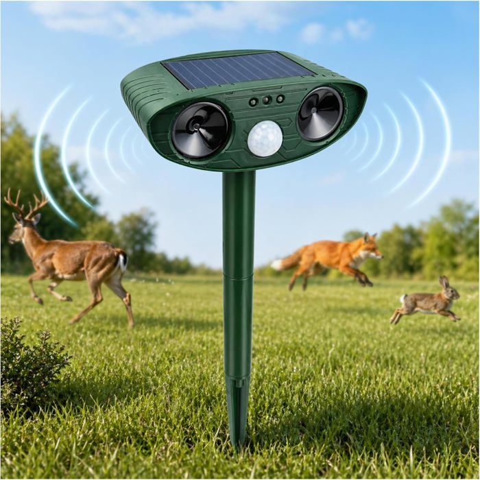 Ultrasonique Outdoor animal remover anti - chat chien écureuil renard avec capteur de mouvement et lampe LED pour jardin