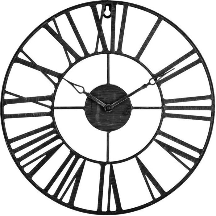 Nostalgique Horloge Kensington Station Noir 28 cm SHABBY Chic Antique Horloge de cuisine 