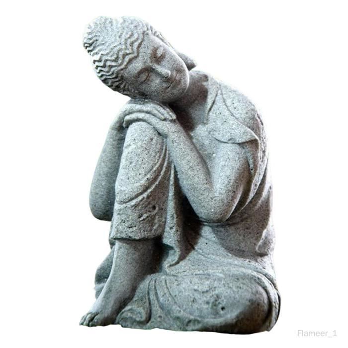 ANCLLO Statues Bouddha Résine - Lot De 2 Décorations Zen Pour Maison/Bureau, 8.5x21cm
