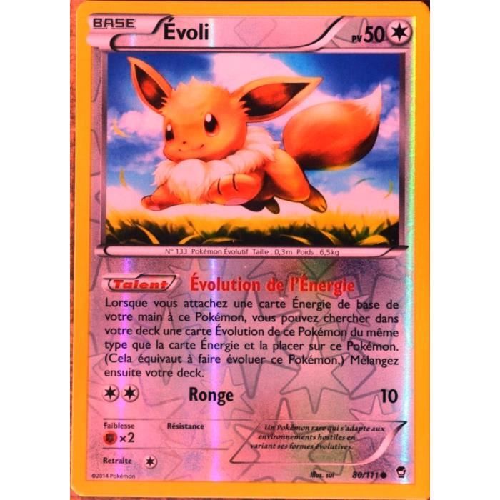 Carte Pokemon 80 111 Evoli 50 Pv Reverse Xy03 Cdiscount Jeux Jouets