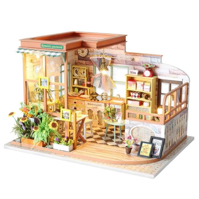 Maison de poupée en bois, Kit de bricolage, construction Miniature avec  meubles, accessoires à assembler, jouets, Loft Antique japonais, cadeau pour  enfants - AliExpress