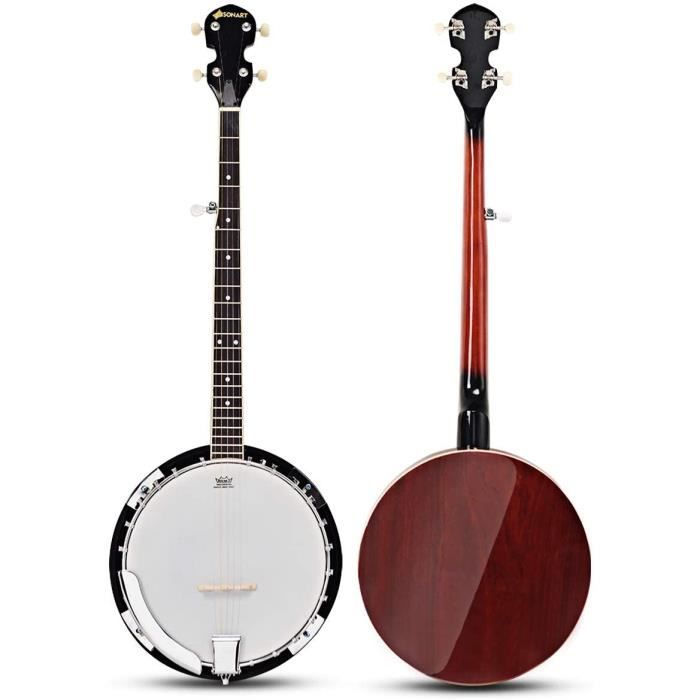 Banjo à 5 Cordes 39 Pouce Remo Peau, 24 Réglables Supports, avec Ensemble de Cordes , Médiators