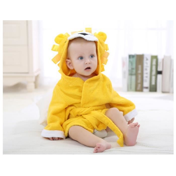 Peignoir Bebe Sortie De Bain Mignon 0 1 Ans Bebe Jaune Cdiscount Pret A Porter