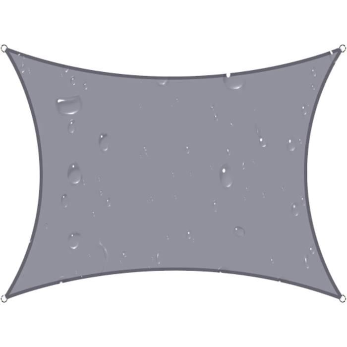 Voile D'ombrage Imperméable Rectangulaire 2x3,5m Toile Ombrage UV Protection Pour Terrasse