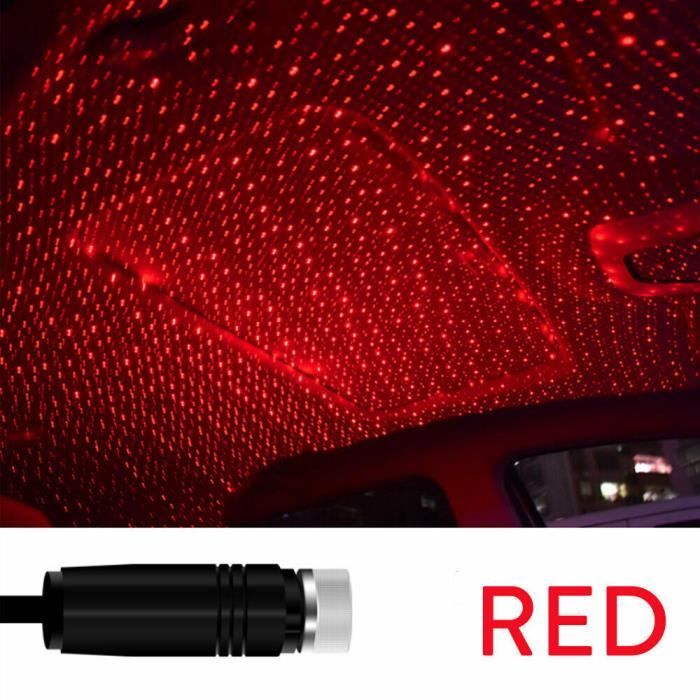 Veilleuse,Mini veilleuses d'étoile de toit de voiture à LED,budgétaire  d'ambiance,lumières laser,escales - Rouge[A3963] - Cdiscount Maison