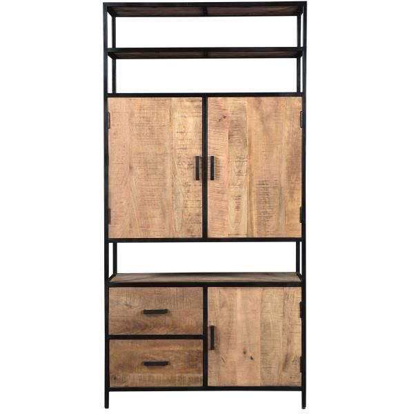 Buffet 3 Portes 3 Tiroirs En Pin Massif - Style Campagnard - Dimensions 130x43x87 Cm - Vernis Naturel - Meuble Salon Salle à Manger - 8
