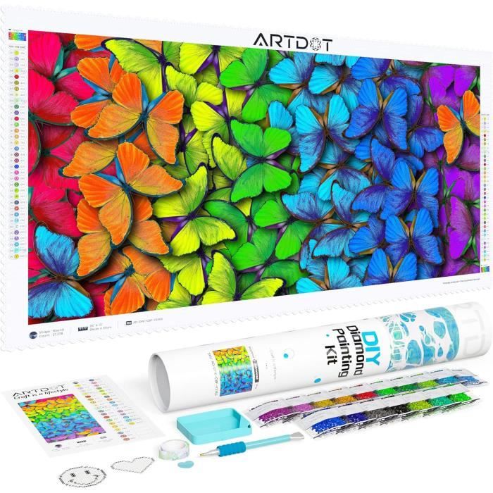 Kit Diamond Painting 5D - Paysage Papillon Et Cascades - 11,81 X 11,81 Pouces - Pour Adultes