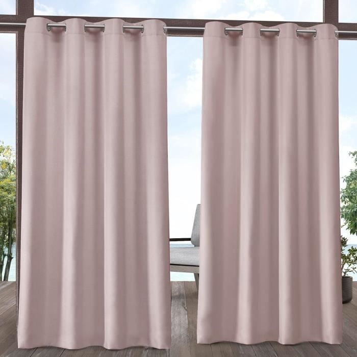 Exclusive Home Paire De Rideaux En Polyester, Polyester Tissu, Rose