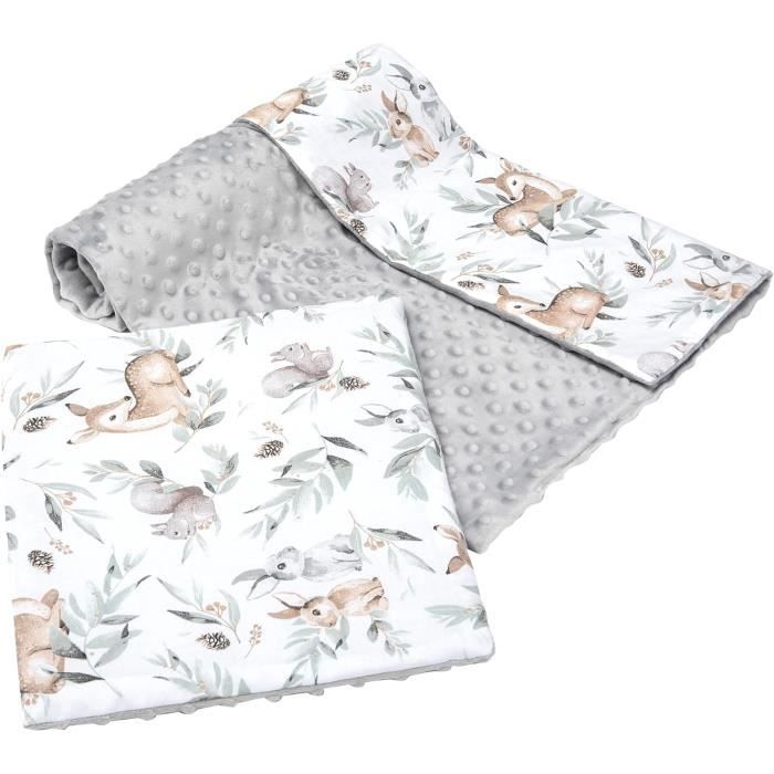 Couverture Bébé Vintage Tout Coton Cousue Main - Appliques Animaux - 43''x54''