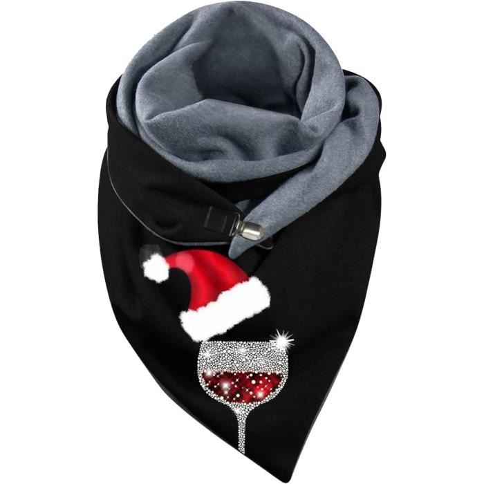Écharpe Femme Heekpek - Foulard Chaud Polyester Style Rétro Automne/Hiver