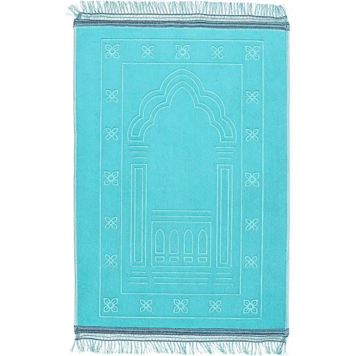 Tapis De Prière Musulman épais 10mm - Confortable Et Léger Pour Hommes Et Femmes - Design Islamique Sobre