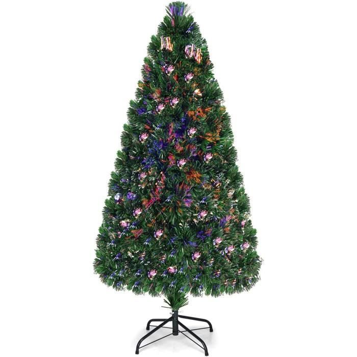Sapin De Noel Artificiel A Led Costway Sapin De Noel Artificiel Lumieres Led 150cm Arbre De Noel Avec Pied En Plastique Materiau Pvc Pour Decoration De Noel Vert Cdiscount Maison