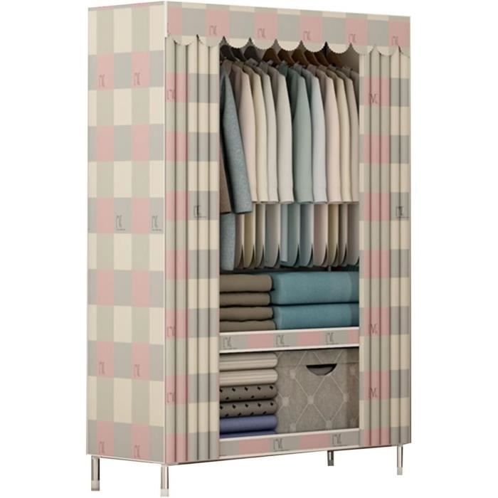 Armoire De Rangement Portative En Toile Avec Rails Suspendus (169x181x44cm) Neuve
