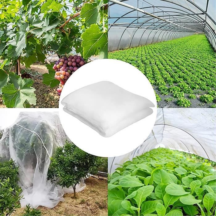 Filet Anti Insecte pour Jardin, 3 x 10 m Maille Fine Bug Moustique Mouche Oiseau Barrière, Filet