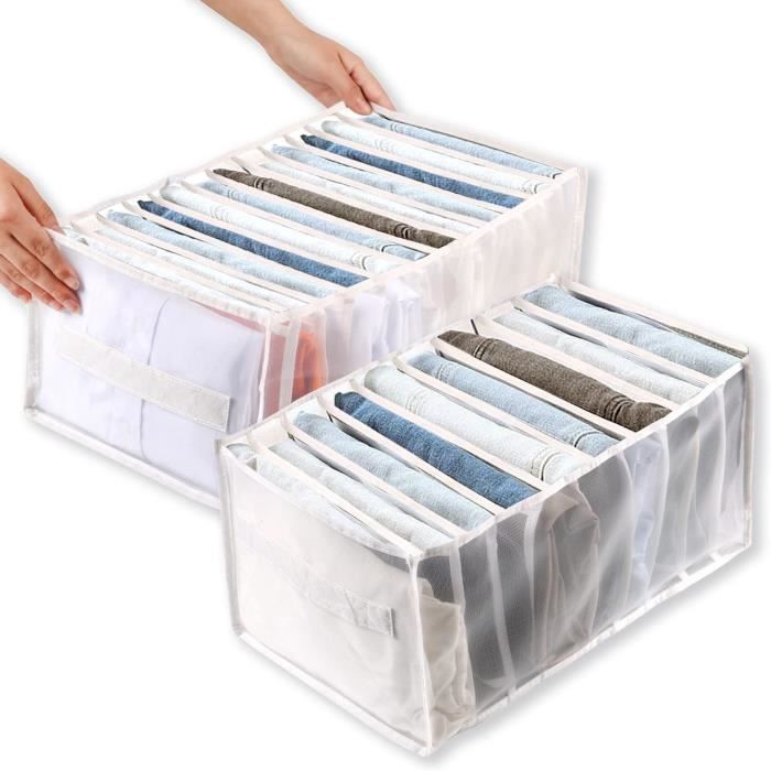 QUELLE 2 Pièces Boîtes De Rangement Pour Jeans - Organisateur Tiroir Vêtements