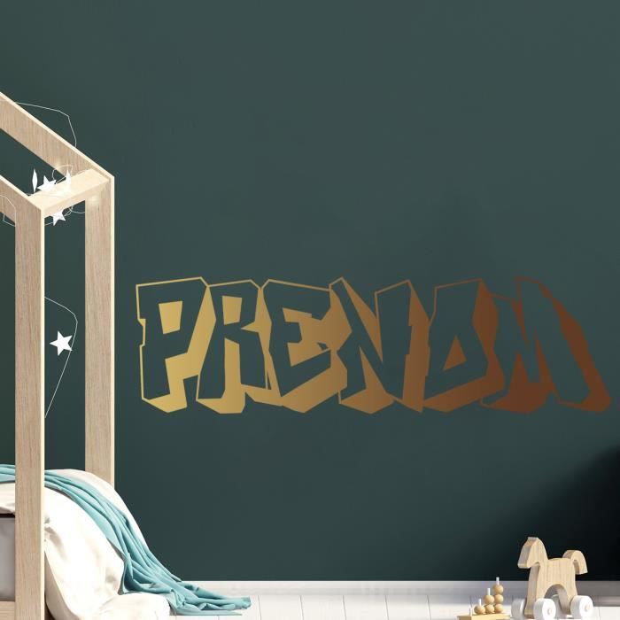 Stickers Muraux Deco Chambre Enfant Ado Lettrage Prenom Mode Urbaine Tag Cuivre 300x87 Mm Achat Vente Stickers Cdiscount