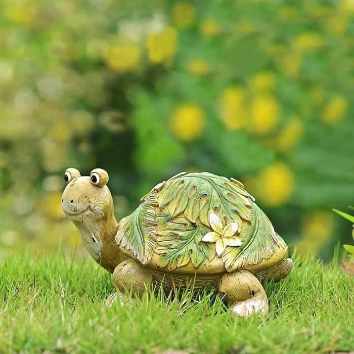 AJWStatue de jardin en forme de tortue Sculpture d'animal