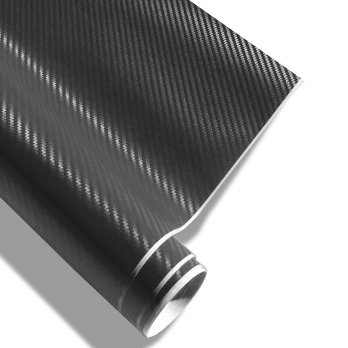 5,22€/ M² Film de Carbone 3D Structure Noir 152 X 200 cm Adhésif Mat Eclat